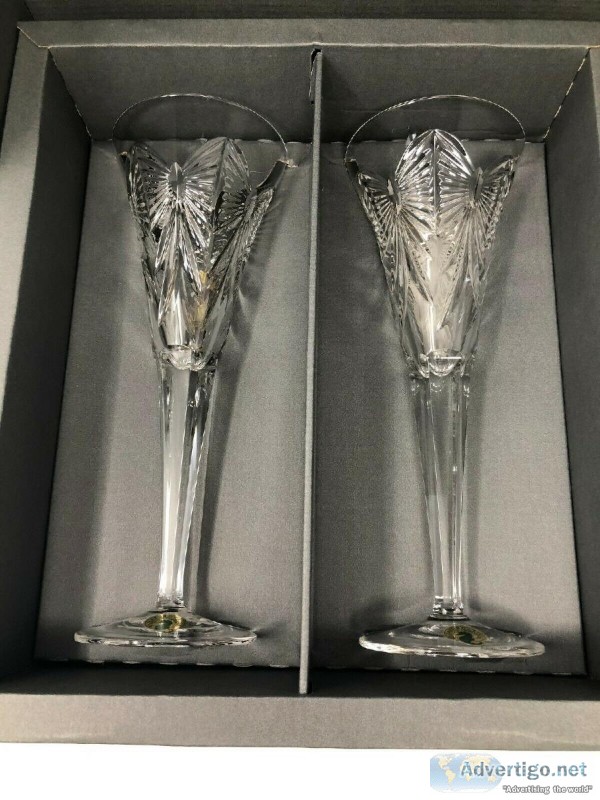 Waterford Millennium Happiness Flutes New in Box