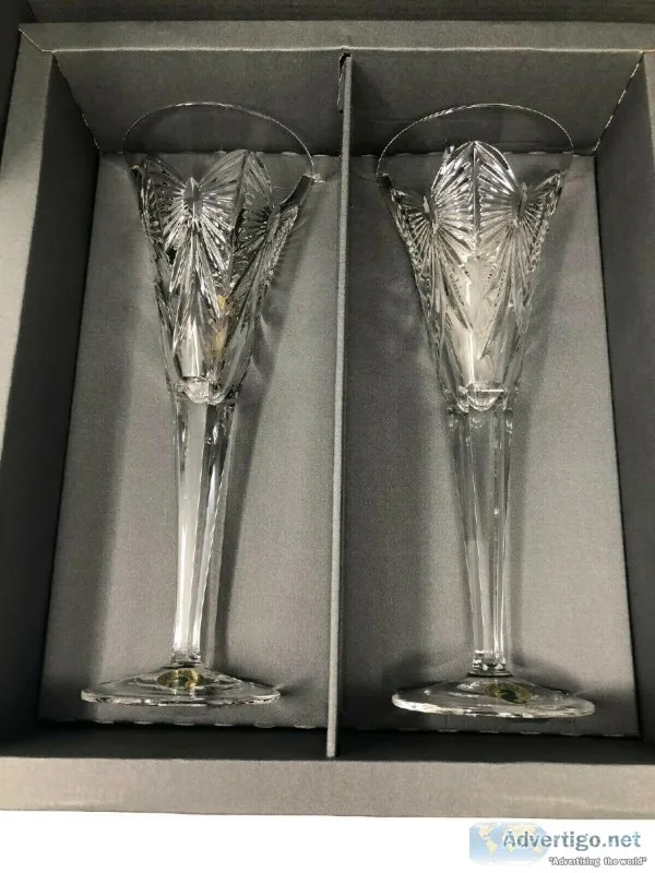 Waterford Millennium Happiness Flutes New in Box