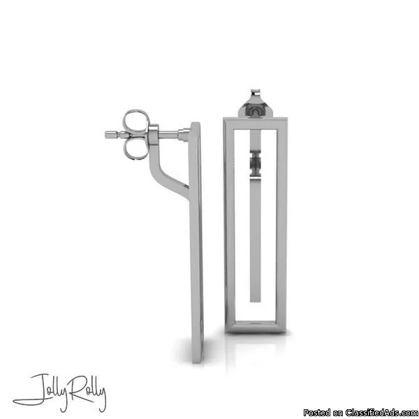 Pendulum Frame Silver Earrings and Studs by JollyRolly
