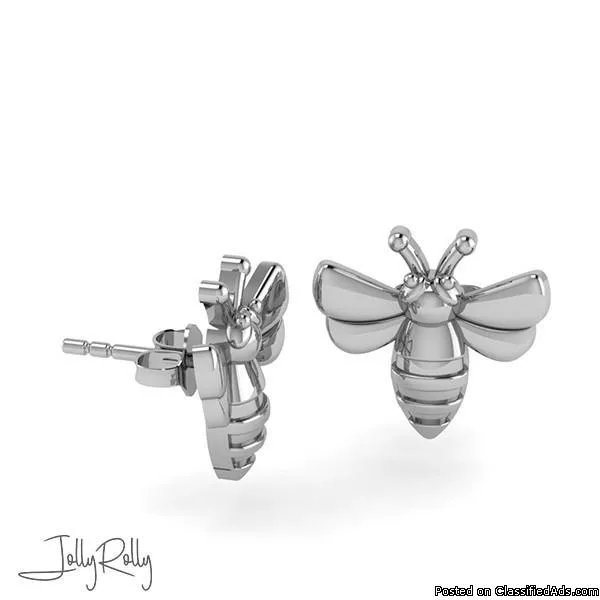 Honey Bee Silver Earrings and Studs by JollyRolly