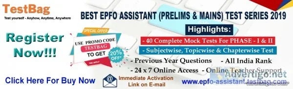 Best EPFO ASSISTANT Mock Test Papers - TestBag