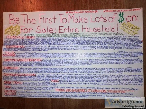 Entire Household For Sale