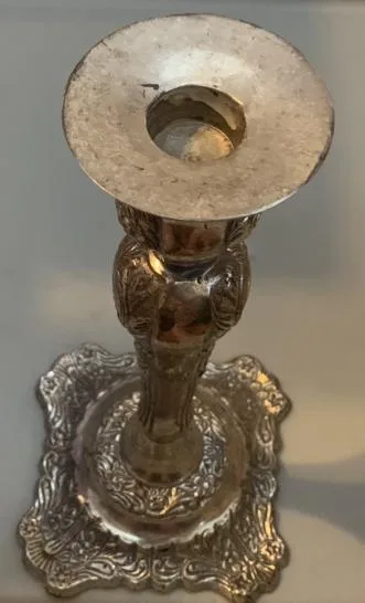 Antique Silver Candle Holder