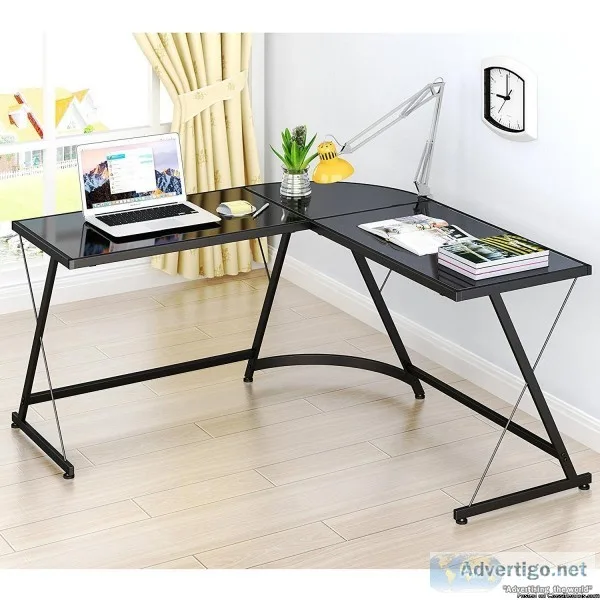 Simple Classic L-shaped computer desk office desk