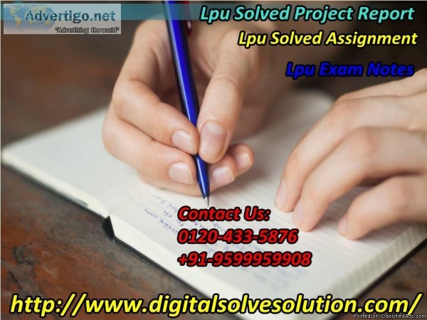 Exploring the need of LPU solved assignment 0120-433-5876
