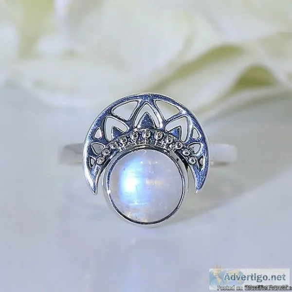 Moonstone Ring Night Mermaid-GSJ
