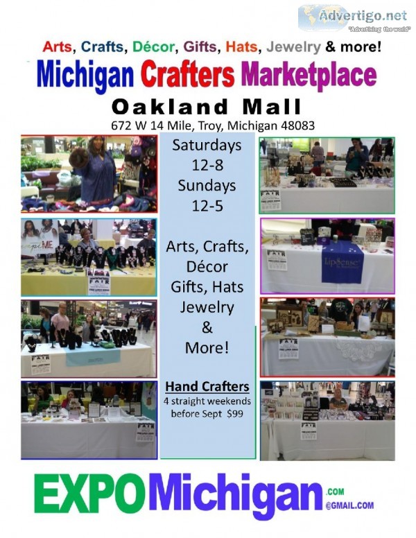 Michigan Crafters Marketplace Month Oakland Mall Troy Mi