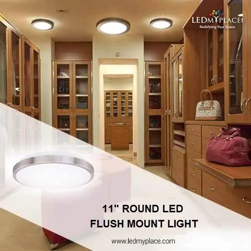 Install 11&rsquo&rsquo Dimmable Round LED Flush Mount for Making