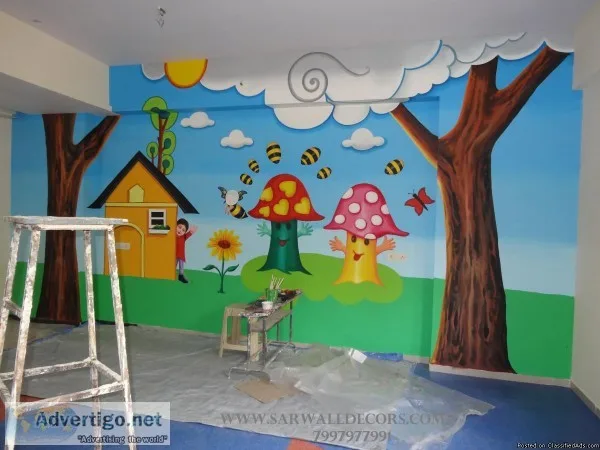 Nursary class Room wall Decoration in Hyderabad