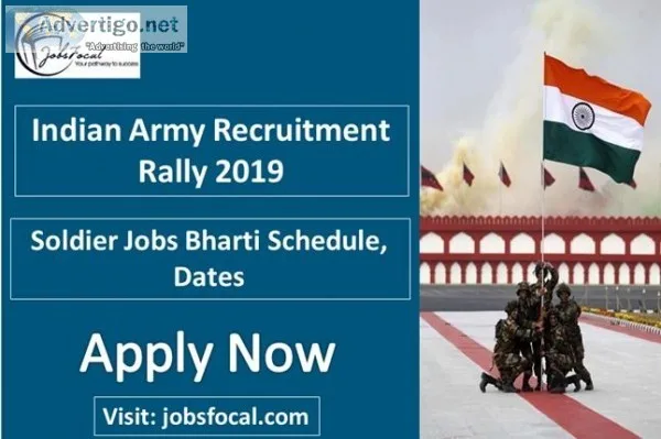 Indian Army Recruitment Rally 2019 -20 July-Sep Soldier Jobs Bha