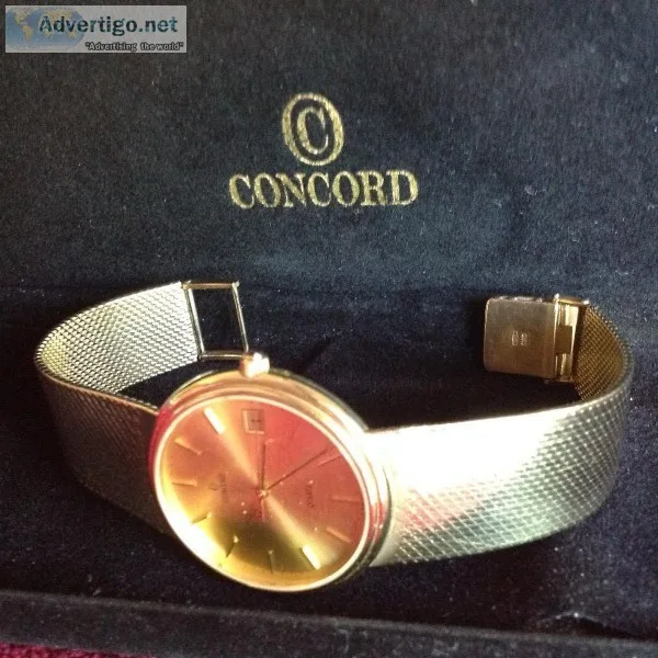 14K Gold Mens CONCORD MARINER Quartz Watch 7&quot Band