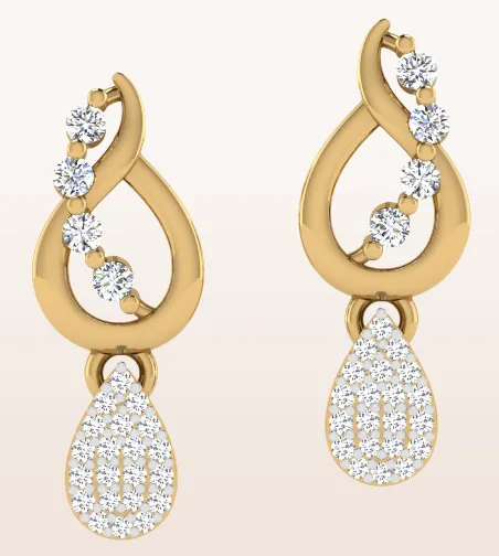Dripping Droplets Diamond Stud Earrings