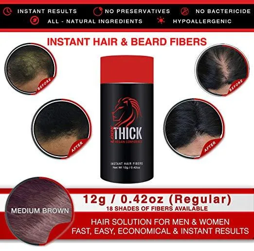 Medium Brown Hair Fibers - Look Thick