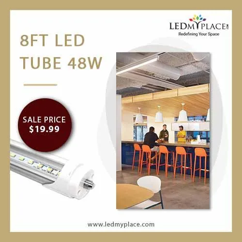 Purchase 8ft LED Tubes Lights 48W at Cheap Price 