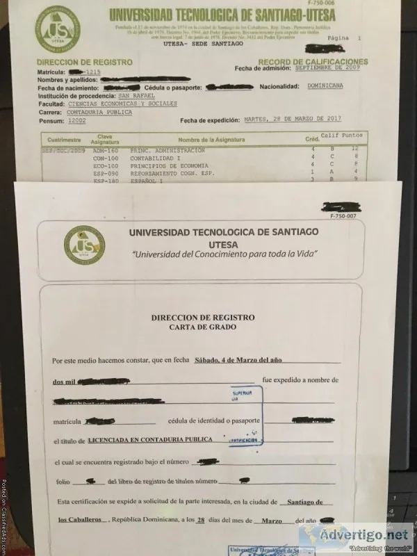 TRADUCCIONES CERTIFICADAS DE NOTAS ESCOLARES Y CERTIFICACIONES D