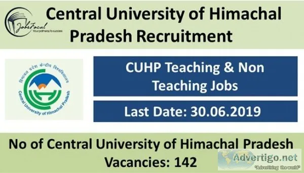 Central University of Himachal Pradesh Recruitment 2019 (142) CU
