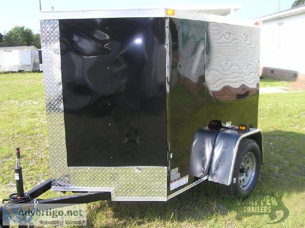 5 x 6 Midnight Black Enclosed Cargo Trailer WV-nose - 38482