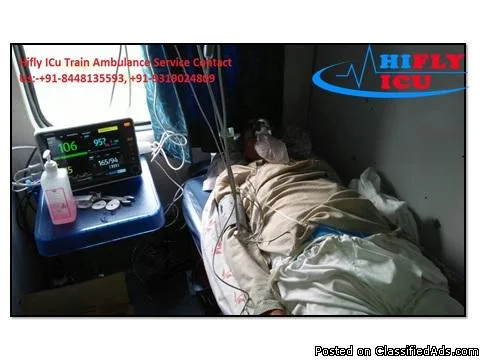 Get Fast ICU Train Ambulance in Kolkata By Hifly ICU