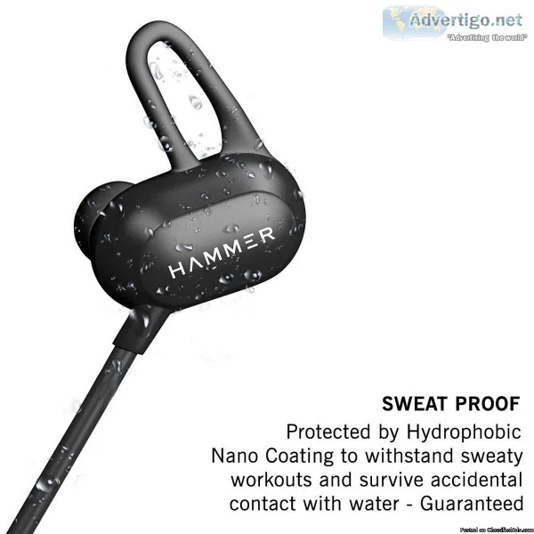 Hammer Swing Sweatproof Bluetooth Earphones With Mic