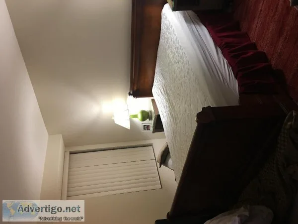Queen sleigh bed and memory foam mattress