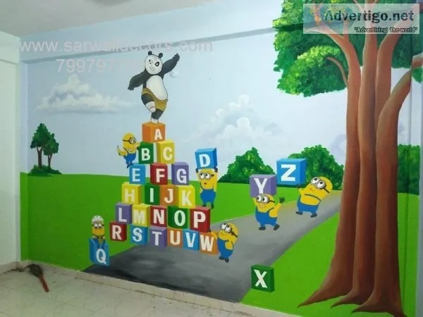 Best play school wall Art painting in Hyderabad