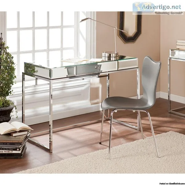 Modern mirrored vanity desk