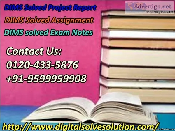 Exploring the need of DIMS solved assignment 0120-433-5876