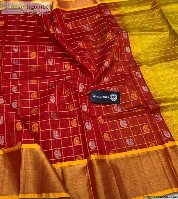 elegant Kuppadam Silk Sarees with jari borders and plain blouse