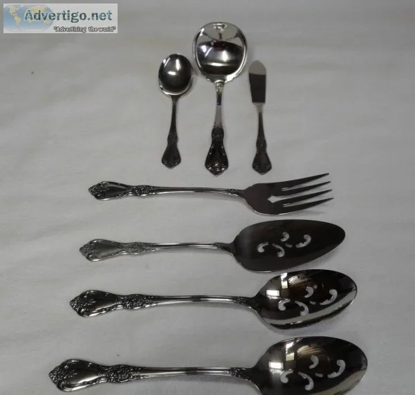 ONEIDA KENNETT SQUARE 7 PC. STAINLESS FLATWARE SERVING SET-NEW