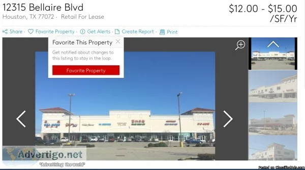 Retail Space Available for Lease in 12315 Bellaire Blvd