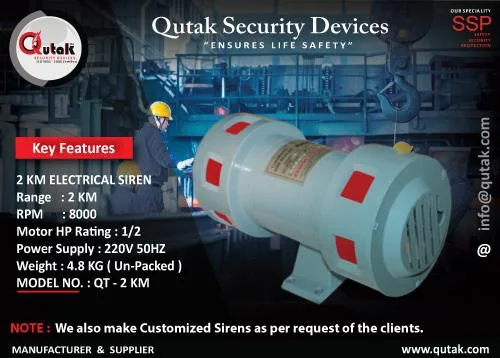 220V Industrial Siren Manufacturer and Supplier in Delhi