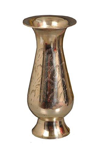 Nutristar Pure Brass Flower Vase Handcrafted Height  6 Inch