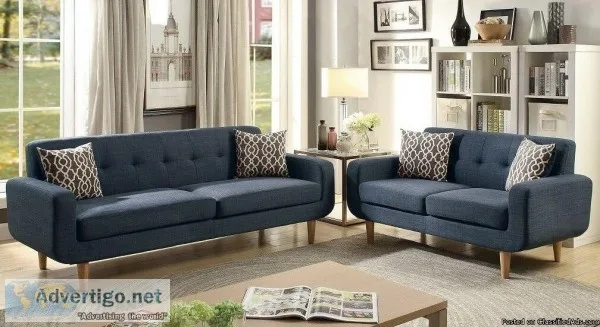 &quotWHOLESALE&quot  2pc Tufted Sofa Set Wide Seating Wooden Leg