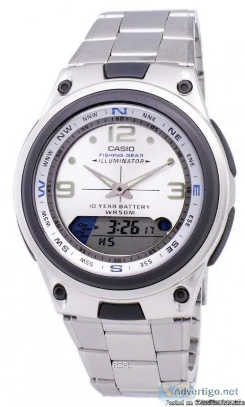 Casio Analog Digital Out Gear Fishing Illuminator AW-82D-7AVDF A