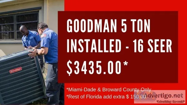 Goodman 5 Tons 16 SEER Split Central Air Conditioner R410a 10 Ye