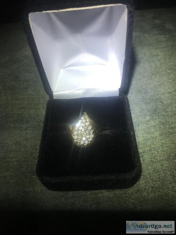 Diamond Ring Teardrop Style