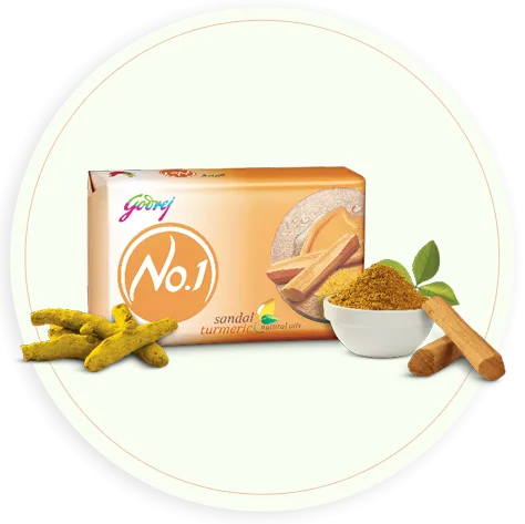 Get Natural Ingredients Sandal and Turmeric Soap by Godrej No 1.