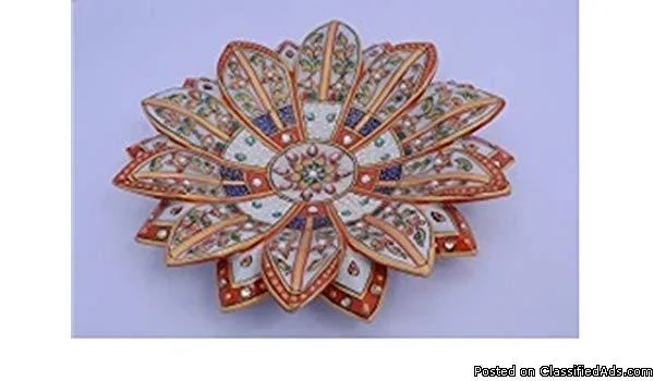 LOTUS SHAPE MARBLE DRY FRUITS BOWL