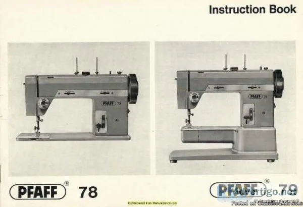 Pfaff 78-79 Zigzag Sewing Machine Instruction Manual
