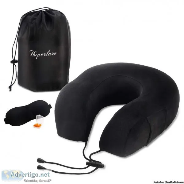 Memory Foam Travel Pillow Neck Support Pillow for Restful Sleep 