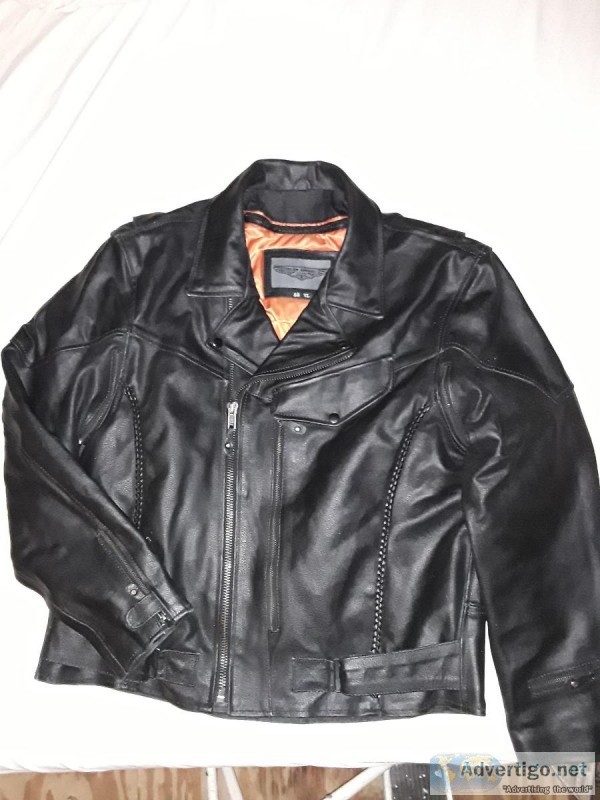 Biker leather heavyweight jacetsize 48