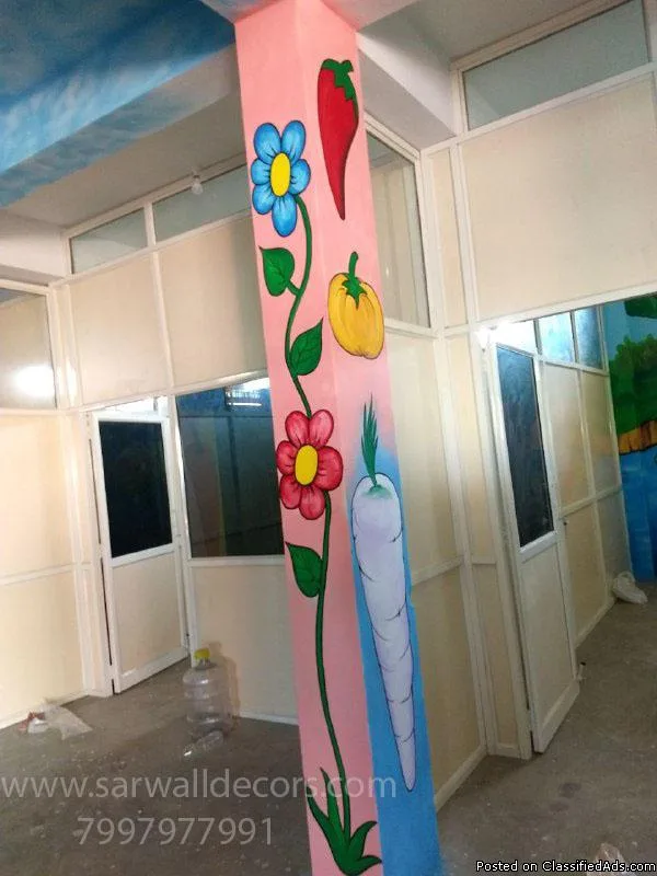 school pillar wall painting in Hyderabad