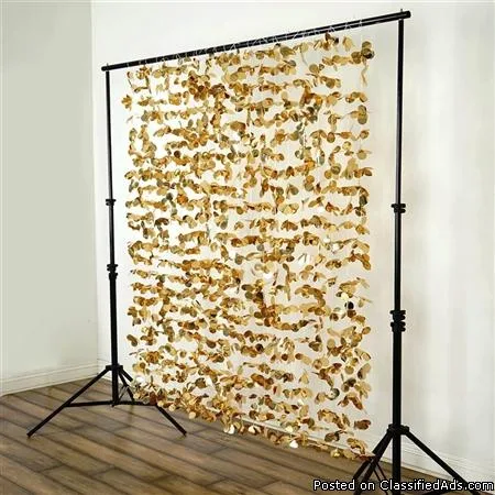 Buy Dazzling Metallic Foil Flower Wedding Backdrop- Gold- 6ftx6f