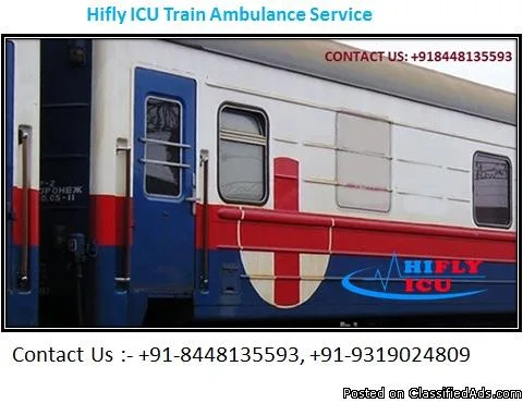 Hire Commercial Low-Budget ICU Train Ambulance in Raipur By Hifl