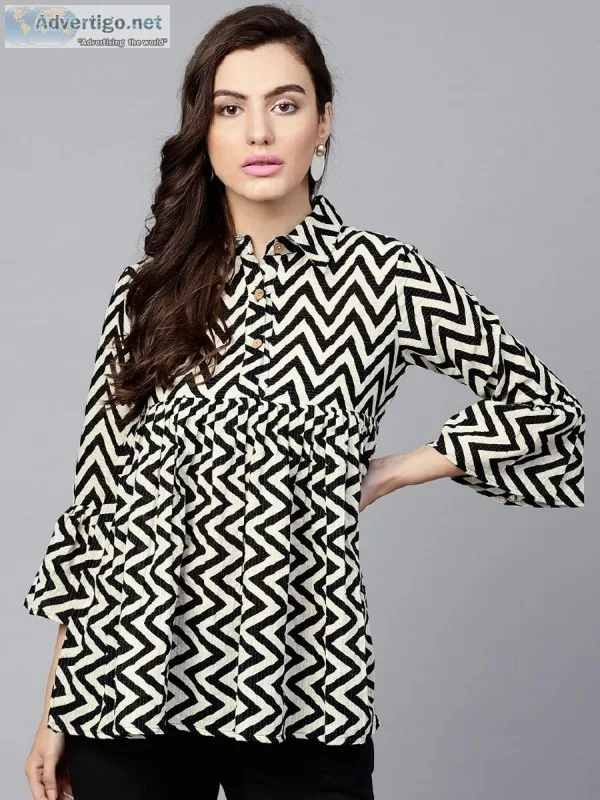 Black and White Striped Tunic