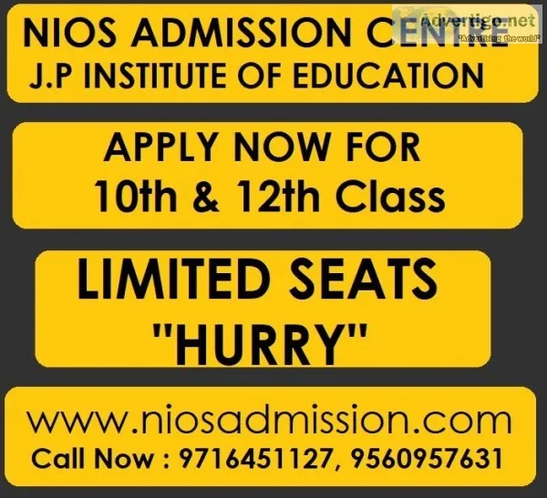 Nios admission open for April 2020 10th 12th