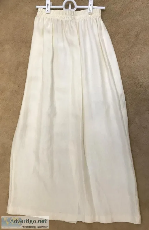 Womens 100% Rayon Cream Skirt SZ S