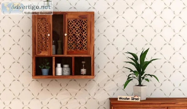 Grab big discount on wooden wall cabinets - WoodenStreet