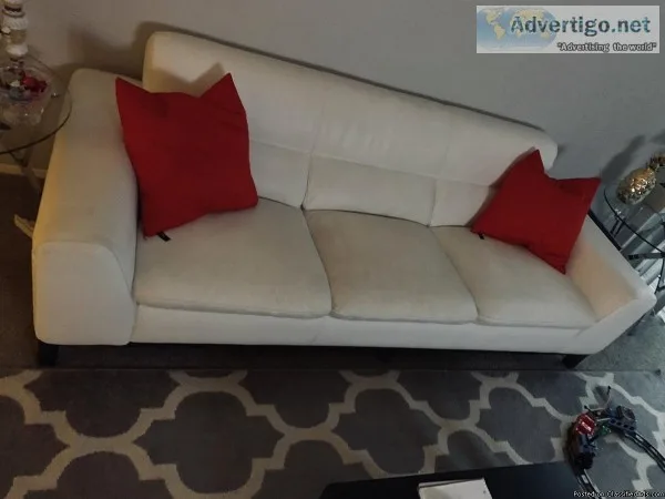 White leather couch