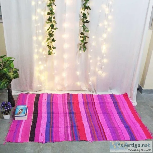Buy Pink Handmade Chindi Rag Rug Online  Bitablu.com